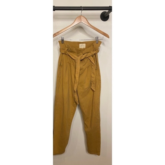 Sézane Austin Paper Bag Pants Trouser Caramel Tan Size 36 (FR) - Picture 3 of 6